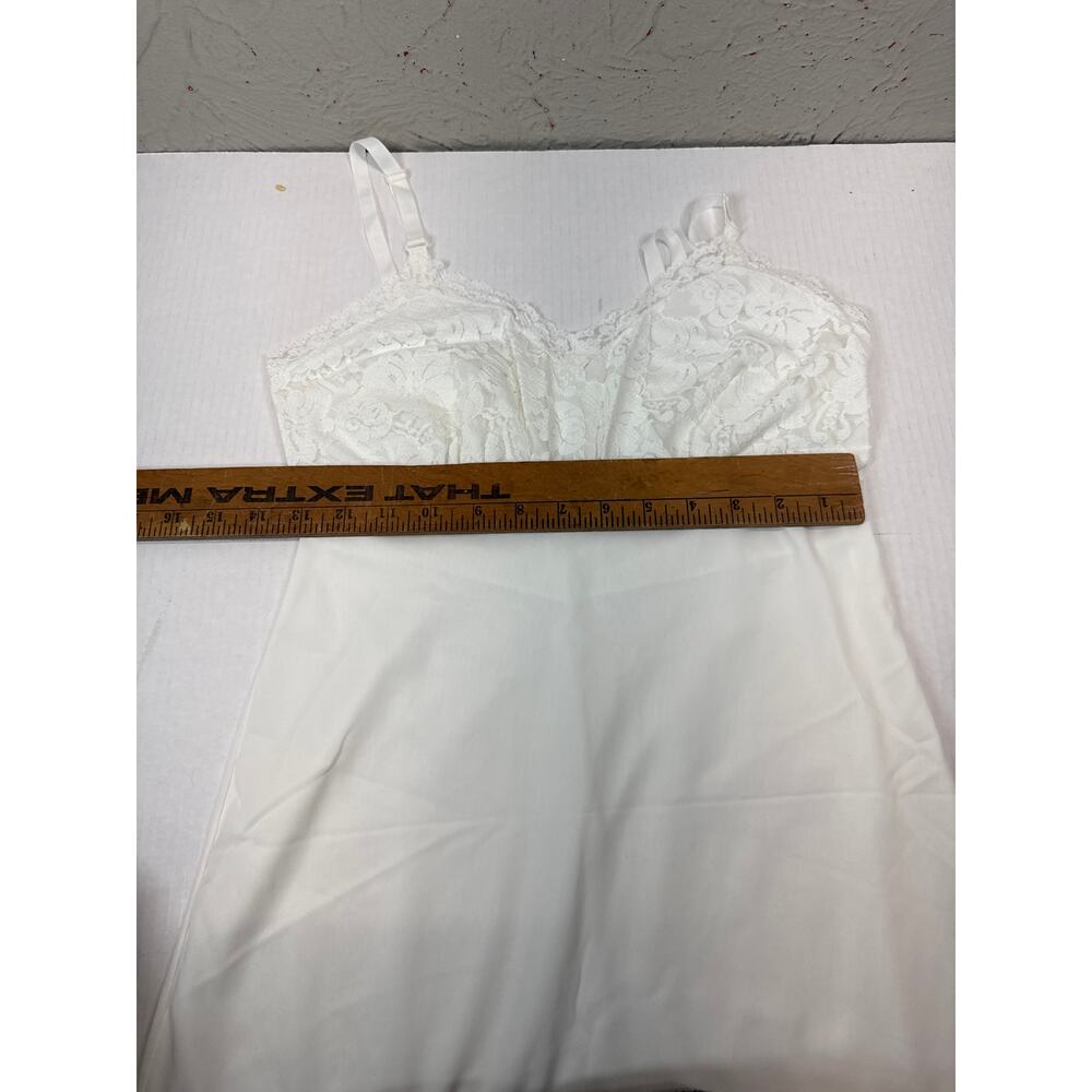 Vintage Val Mode Slip Wonder Val White Lace Bust White Womens Tall Size 34‎ - Picture 5 of 5